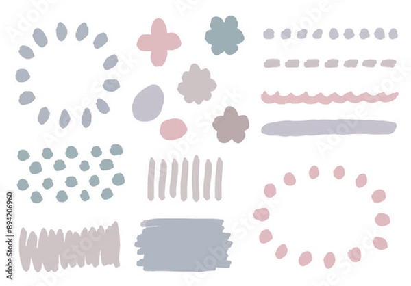 Obraz 絵具のペイント風素材セット