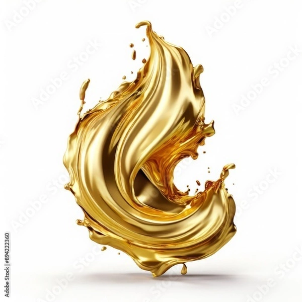 Fototapeta shimmering gold paint stroke with a metallic sheen offering a lu