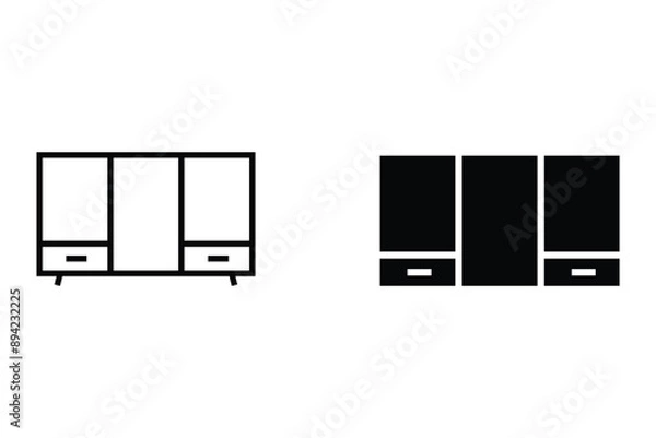 Fototapeta Set of furniture icons. Home interior symbol template for logo vector illustration graphic and web design collection