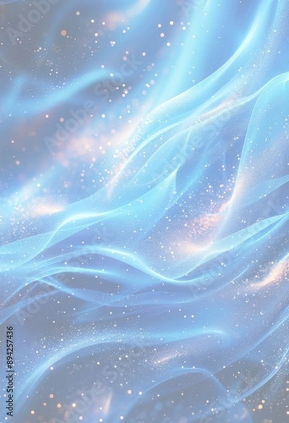 Fototapeta キラキラ星と抽象的な青い背景