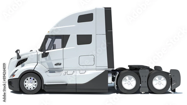 Obraz Semi Truck 3D rendering on white background