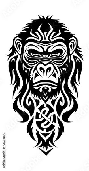Fototapeta Gorilla tribal tattoo
