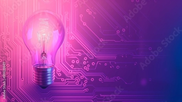 Obraz light bulb on electronic circuit board