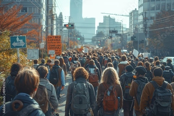 Obraz Protesters are marching and rallying