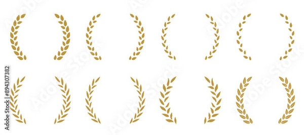 Obraz 月桂冠のフレーム　ゴールドの月桂樹フレーム