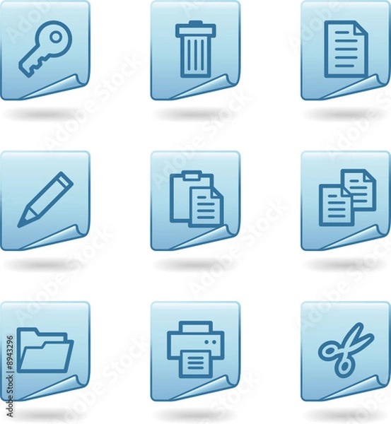Obraz Document icons, blue sticker series