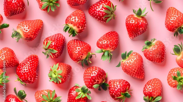 Obraz strawberry pattern, strawberry, strawberries, fruit, fruit salad, seamless pattern, strawberry pattern, fresh, healthy, summer, nature, organic, freshness