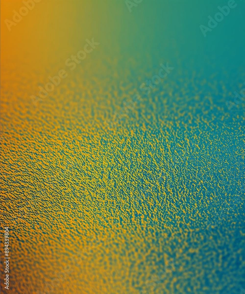 Fototapeta Yellow orange gold coral peach pink brown teal blue abstract background for design. Color gradient, ombre. Matte, shimmer. Grain, rough, noise. Colorful.