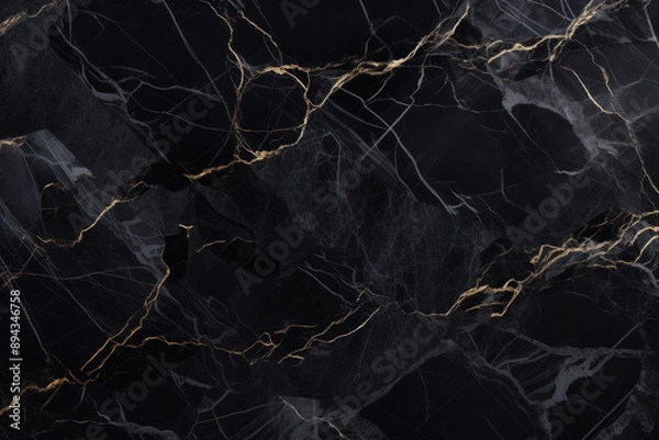 Obraz Processed collage of luxury pattern of black marble texture. Background for banner, backdrop