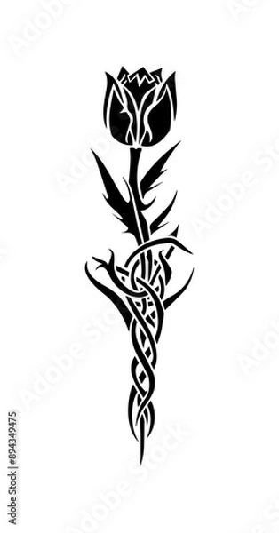 Obraz flower tribal tattoo
