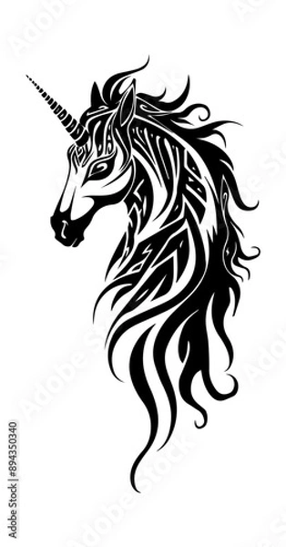 Obraz Unicorn tribal tattoo