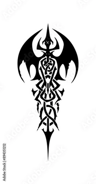 Obraz Bat tribal tattoo