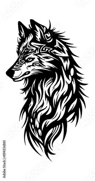 Obraz Wolf  tribal tattoo