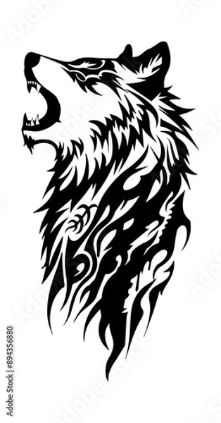 Obraz Wolf  tribal tattoo
