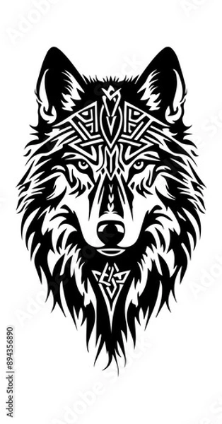 Obraz Wolf  tribal tattoo