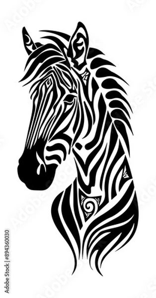 Obraz Zebra tribal tattoo