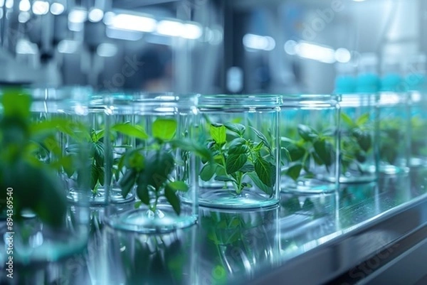 Fototapeta ai generative laboratory space for plant research and hydroponic genetic engineering