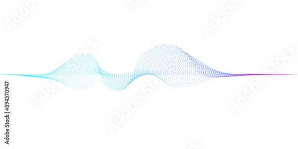 Fototapeta Transparent background modern abstract glowing wave. Dynamic flowing wave lines design element. Futuristic technology and sound wave pattern. 