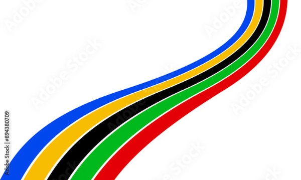 Fototapeta eiffel tower Olympic rainbow wavy lines flag color Background