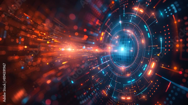 Fototapeta Digital transformation conceptual for next generation. Generative AI