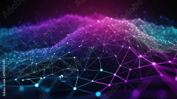 Fototapeta Big Data Technology Background with Digital Connections