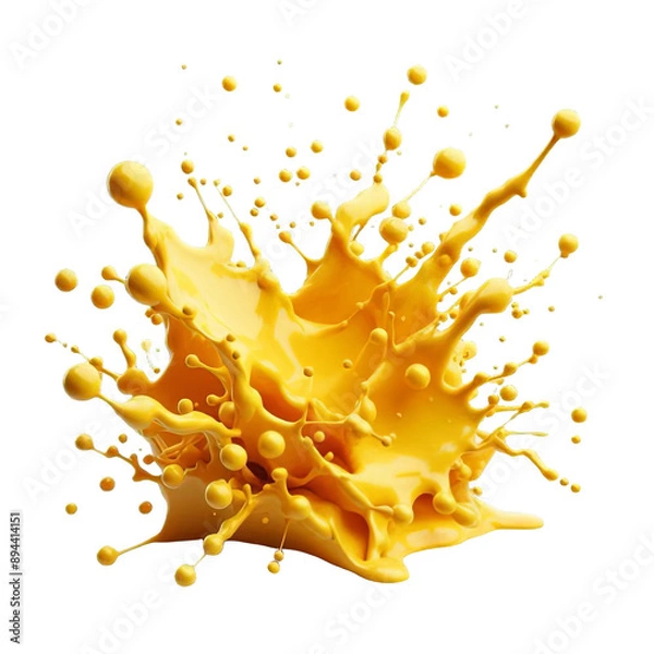 Obraz Yellow paint splash isolated on white background