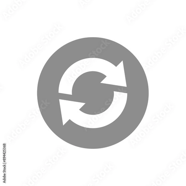 Fototapeta Reloading or refresh vector icon. Refreshing, loading arrow circle.