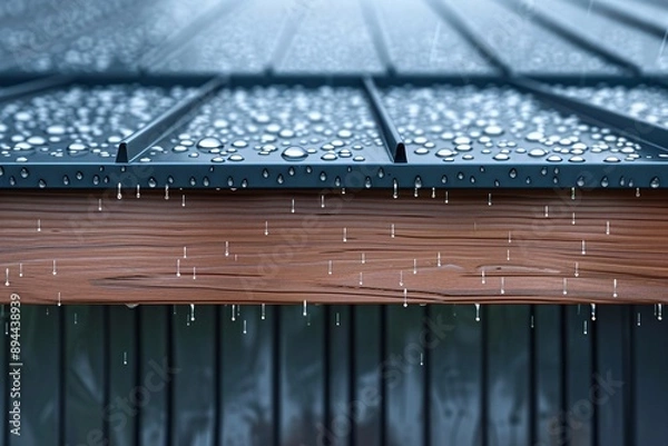 Fototapeta ai generative rainwater on the roof of a modern minimalist house