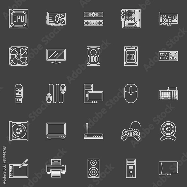 Fototapeta Computer components icons