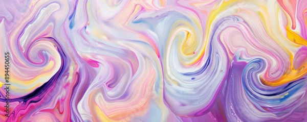 Fototapeta abstract marble background with swirling patterns of pastel colors, resembling liquid paint flowing across the canvas