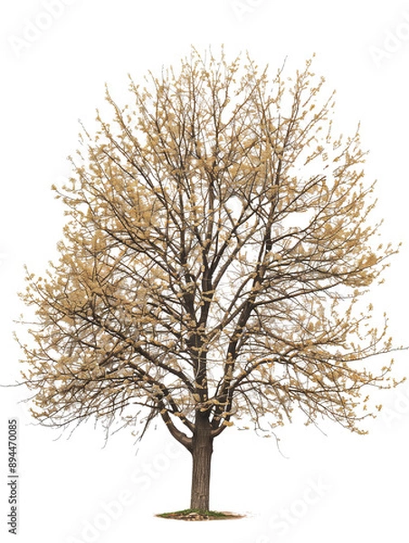 Fototapeta Elm, albero verde, cut out. su sfondo trasparente.	