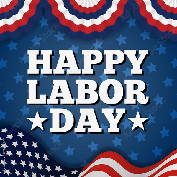 Obraz Szczęśliwy American Labour Day Greeting Card Design.