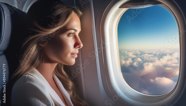 Obraz Frau im Flugzeug