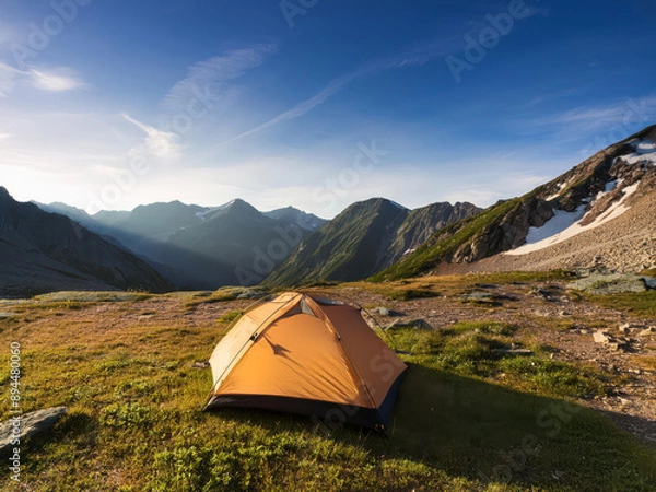 Obraz Photo of a tent in the mountain
