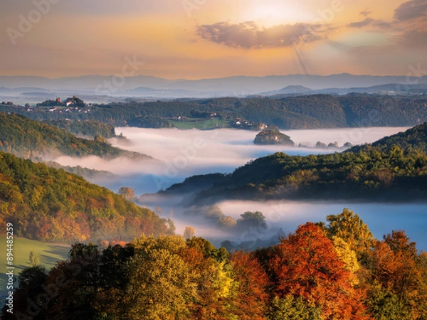 Obraz mist over the mountains