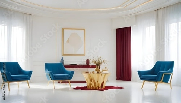 Obraz Photo interior modern design room 3d illustration