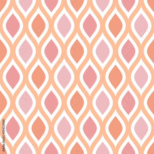 Fototapeta Abstraktes Endlosmuster Zitronen Helles Orange Rosa Pink