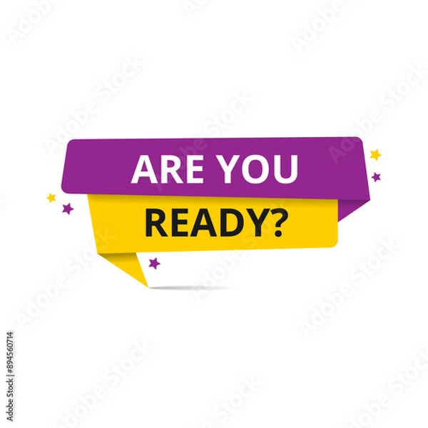 Fototapeta Vector illustration modern are you ready banner, Isolated web element.