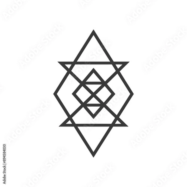 Fototapeta Geometric shapes intersect to create a unique design