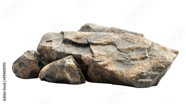 Obraz A large rock is sitting on a white background