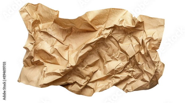 Fototapeta A piece of paper is crumpled and torn, with a rough texture