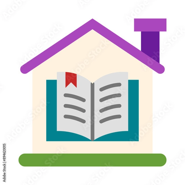 Obraz Homeschooling Flat Icon