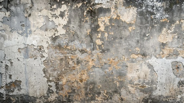 Fototapeta Aged and grimy concrete wall texture with space for text for architecture and interior design technology