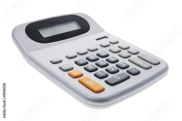 Fototapeta Calculator on Isolated White Background