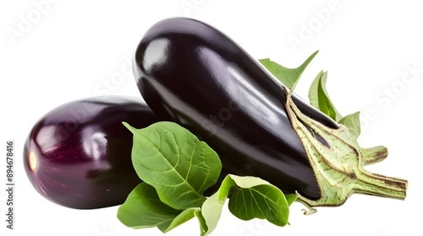 Fototapeta eggplants isolated on white background