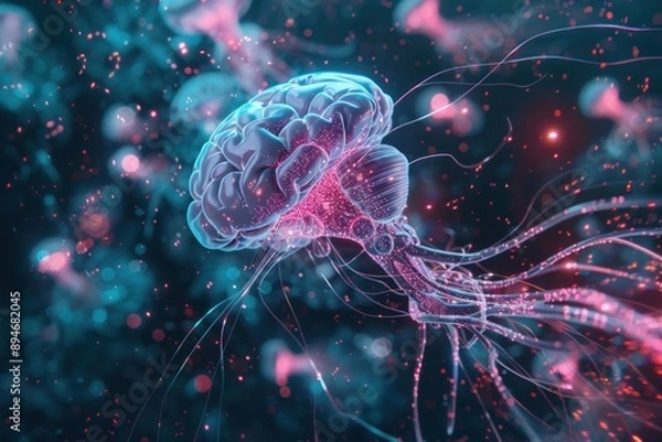 Fototapeta Neuroplasticity allows the brain to adapt and change, enhancing learning and recovery.