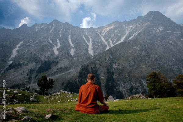 Obraz Monk in the mountains