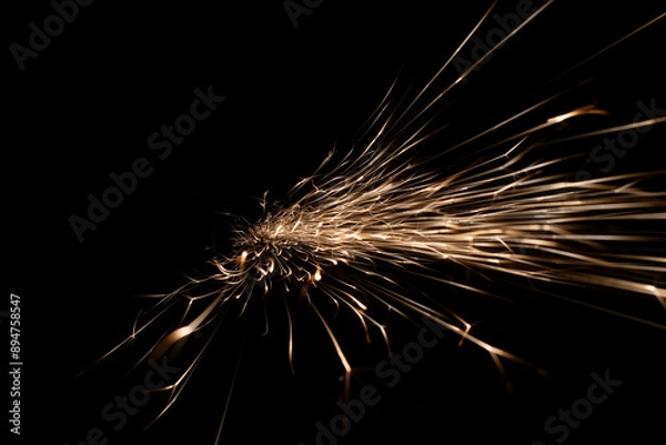 Fototapeta sparks from the grinder glowing in the dark
