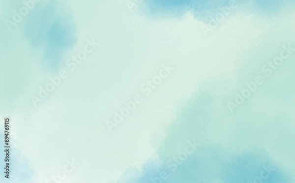 Fototapeta 水色の水彩のグラデーション背景