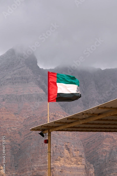 Obraz UAE flag in the mountains